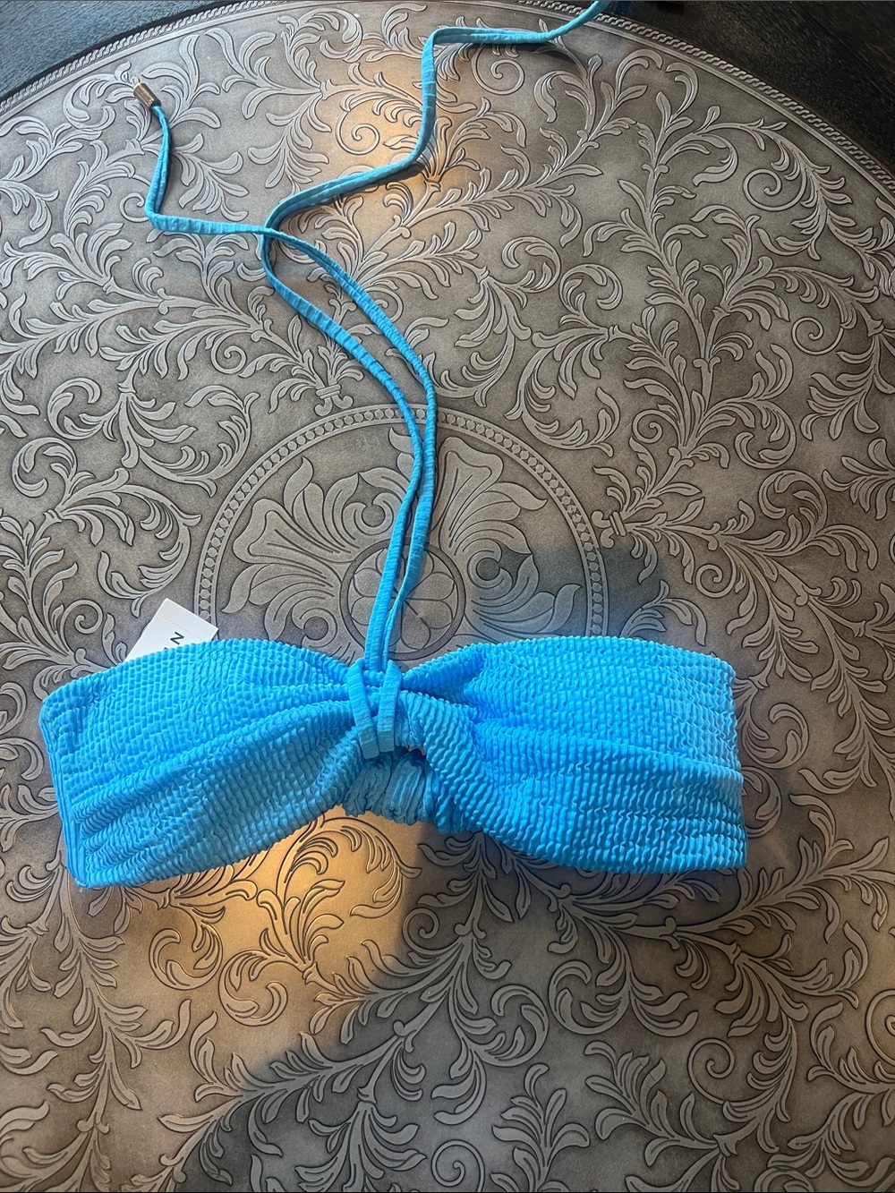 NWT * Textured Bandeau Bikini Top in Bright Blue - Size Medium
